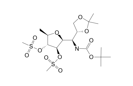 (2S,3R,4R,5R,1'R,2'S)-2-(1'-TERT.-BUTOXYCARBONYLAMINO-2',3'-O-ISOPROPYLIDENEDIOXYPROPYL)-5-METHYL-3,4-BIS-(METHYLSULFONYLOXY)-TETRAHYDROFURAN