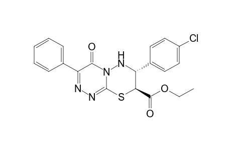 trans-7-p-Chlorophenyl-4-oxo-3-phenyl-7,8-dihydro-6H-[1,2,4]triazino[3,4-b][1,3,4]thiadiazine-8-carboxylic acid ethyl ester