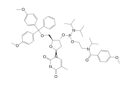 #28;5'-O-(4,4'-DIMETHOXYTRITYL)-3'-O-(N,N-DIISOPROPYLAMINO)-[2-[N-ISOPROPYL-N-(4-METHOXYBENZOYL)-AMINO]-ETHOXY]-PHOSPHINYL-2'-DEOXYTHYMIDINE;FAST-DIASTEREOMER