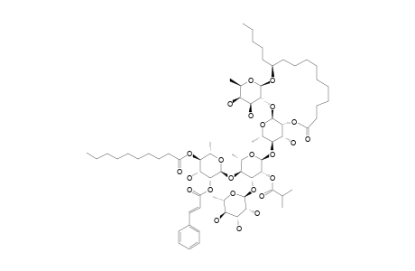 #3;(11S)-[[O-ALPHA-L-RHAMNOPYRANOSYL-(1->3)-O-[(2-O-(TRANS)-CINNAMOYL)-(4-O-N-DECANOYL)-ALPHA-L-RHAMNOPYRANOSYL-(1->4)]-O-2-O-ISOBUTANOYL-ALPHA-L-RAMNOP