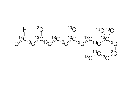 [U-(13)C(20)]-ALL-TRANS-RETINAL;[U-(13)C(20)]-3,7-DIMETHYL-9-(2,6,6-TRIMETHYLCYCLOHEX-1-ENYL)-NONA-2,4,6,8-TETRAENAL