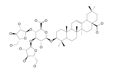 3-O-BETA-[ARABINOFURANOSYL-(1->3)-[ARABINOFURANOSYL-(1->4)]-GLUCURONOPYRANOSYL]-OLEANOLIC-ACID