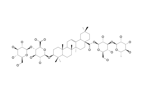 POLYSCIOSIDE-G;3-O-[BETA-D-GLUCOPYRANOSYL-(1->4)-BETA-D-GLUCURONOPYRANOSYL]-OLEANOLIC-ACID-28-O-[ALPHA-L-RHAMNOPYRANOSYL-(1->3)-BETA-D-GLUCOPYRANO