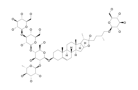 TRIGONEOSIDE-XIIIA;26-O-BETA-D-GLUCOPYRANOSYL-(25S)-FUROST-5-ENE-3-BETA,22-XI,26-TRIOL-3-O-ALPHA-L-RHAMNOPYRANOSYL-(1->2)-[BETA-D-GLUCOPYRANOSYL-(1