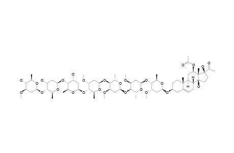 #14;12-O-ACETYL-PERGULARIN-3-O-BETA-D-OLEANDROPYRANOSYL-(1->4)-BETA-D-DIGITOXYPYRANOSYL-(1->4)-BETA-D-DIGITOXYPYRANOSYL-(1->4)-BETA-D-CYMAROPYRANOSYL-(1