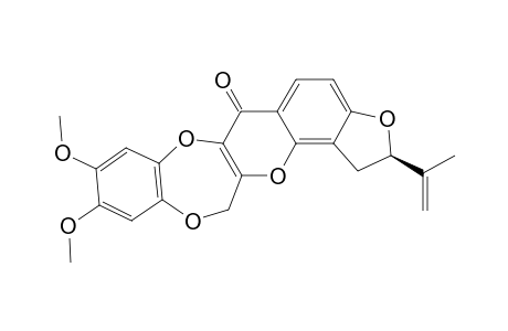 (-)-13-HOMO-13-OXA-6A,12A-DEHYDRO-ROTENONE;(-)-[5'R-(5'-ALPHA)]-4',5DIHYRO-2,3-DIMETHOXY-5'-(1-METHYLETHENYL)-[1,5]-BENZODIOXEPIN-[3,4-B]-FURO-[2,3