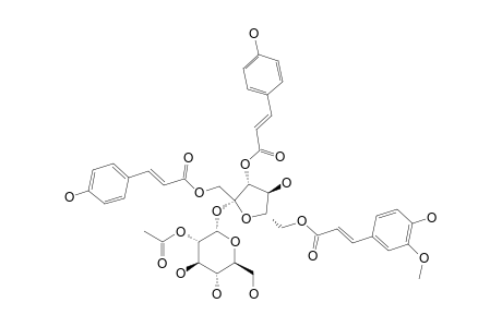 SMILASIDE-H;(1,3-O-DI-PARA-COUMAROYL-6-O-FERULOYL)-BETA-D-FRUCTOFURANOSYL-(2->1)-(2-O-ACETYL)-ALPHA-D-GLUCOPYRANOSIDE