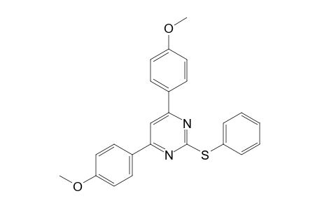 4,6-bis(p-methoxyphenyl)-2-(phenylthio)pyrimidine