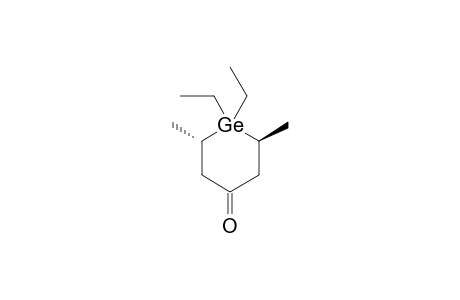 TRANS-1,1-DIETHYL-2,6-DIMETHYL-1-GERMACYCLOHEXAN-4-ONE