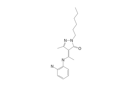 4-[1-(2-AMINOPHENYL)-AMINOETHYLIDENE]-1-(N-HEXYL)-3-METHYL-2-PYRAZOLIN-5-ONE