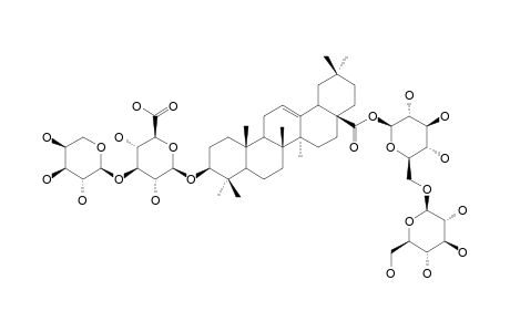 HEMSLOSIDE-G1;3-O-BETA-[ARABINOPYRANOSYL-(1->3)-GLUCURONOPYRANOSYL]-OLEANOLIC-ACID-28-O-[GLUCOPYRANOSYL-(1->6)-GLUCOPYRANOSYL]-ESTER