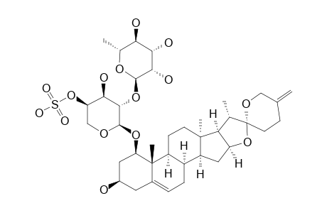 NEORUSCOGENIN-1-O-[O-ALPHA-L-RHAMNOPYRANOSYL-(1->2)-4-O-SULFO-ALPHA-L-ARABINOPYRANOSIDE]