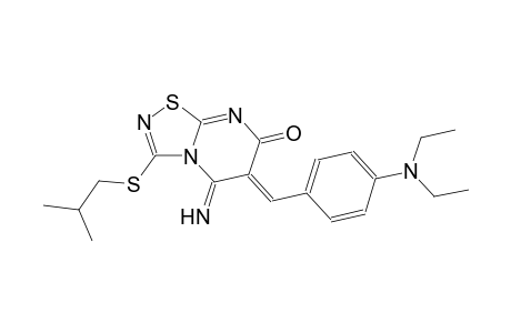 (6Z)-6-[4-(diethylamino)benzylidene]-5-imino-3-(isobutylsulfanyl)-5,6-dihydro-7H-[1,2,4]thiadiazolo[4,5-a]pyrimidin-7-one