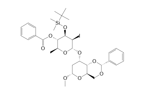 #13;METHYL-3-O-[4-O-BENZOYL-3-O-TERT.-BUTYLDIMETHYLSILYL-2,6-DIDEOXY-2-IODO-ALPHA-D-MANNO-HEXOPYRANOSYL]-4,6-O-BENZYLIDENE-2-DEOXY-ALPHA-D-RIBO-HEXOPYRANOSIDE