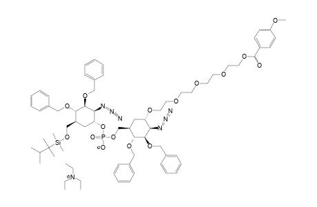 #11;2-[2-[2-[2-(PARA-METHOXYBENZYLOXY)-ETHOXY]-ETHOXY]-ETHYL-6-O-(2-AZIDO-3,4-DI-O-BENZYL-2-DEOXY-6-O-THEXYLDIMETHYLSILYL-5A-CARBA-ALPHA-D-MANNOPYRANOSYL-PHOSP