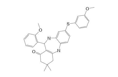 11-[(ORTHO-METHOXY)-PHENYL]-8-[(3-METHOXY)-PHENYLTHIO]-3,3-DIMETHYL-2,3,4,5,10,11-HEXAHYDRO-1H-DIBENZO-[B,E]-[1,4]-DIAZEPIN-1-ONE