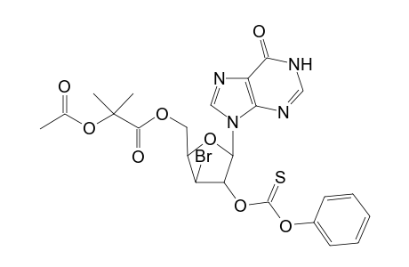 9-[5-O-(2-Acetoxyisobutyryl)-3-deoxy-3-bromo-2-O-(phenoxythiocarbonyl)]inosine