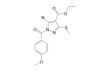 5-Amino-1-(4-methoxy-benzoyl)-3-methylsulfanyl-1H-pyrazole-4-carboxylic acid ethyl ester