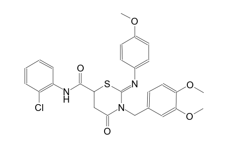 (2Z)-N-(2-chlorophenyl)-3-(3,4-dimethoxybenzyl)-2-[(4-methoxyphenyl)imino]-4-oxotetrahydro-2H-1,3-thiazine-6-carboxamide