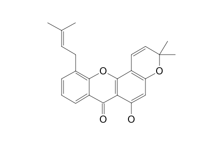 LAURENTIXANTHONE-A;6-HYDROXY-3,3-DIMETHYL-11-(3-METHYLBUT-2-ENYL)-PYRANO-[2,3-C]-XANTHEN-7(3H)-ONE