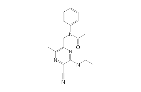 3-ETHYLAMINO-6-METHYL-5-(N-ACETYLANILINO)-METHYLPYRAZINE-2-CARBONITRILE