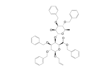 BENZYL-(3,4-DI-O-BENZYL-ALPHA-L-RHAMNOPYRANOSYL)-(1->4)-(ALLYL-2,3-DI-O-BENZYL-BETA-D-GALACTOPYRANOSYL)-URONATE