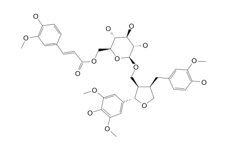 (8R,7'S,8'R)-5'-METHOXY-LARICIRESINOL-9'-O-BETA-D-[6-O-(E)-4-HYDROXY-3-METHOXY-CINNAMOYL]-GLUCOPYRANOSIDE