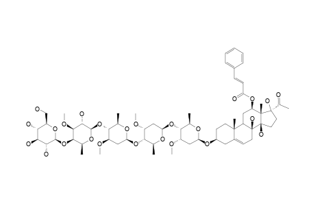 12-O-CINNAMOYLDEACETYLMETAMETAPLEXIGENIN_3-O-BETA-D-GLUCOPYRANOSYL-(1->4)-BETA-D-DIGITALOPYRANOSYL-(1->4)-BETA-D-OLEANDROPYRANOSYL