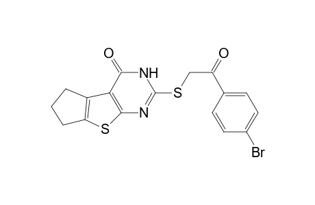 4H-Cyclopenta[4,5]thieno[2,3-d]pyrimidin-4-one, 2-[[2-(4-bromophenyl)-2-oxoethyl]thio]-3,5,6,7-tetrahydro-