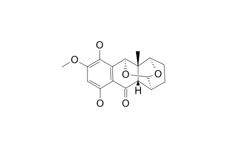 REL-8-ALPHA,11-ALPHA;9-ALPHA,11-ALPHA-DIEPOXY-1,4-DIHYDROXY-2-METHOXY-8A-BETA-METHYL-5,6,7,8,8A,9,10,10A-BETA-OCTAHYDRO-10-ANTHRACENONE