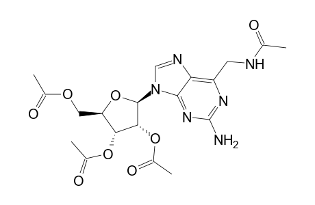 2-Amino-6-acetamidomethyl-9-(1,3,5-tri-O-acetyl-.beta.,D-ribofuranosyl)purine