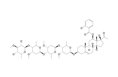 #15;12-O-SALICYLOYLDEACYLMETAPLEXIGENIN-3-O-BETA-D-THEVETOPYRANOSYL-(1->4)-BETA-D-CYMAROPYRANOSYL-(1->4)-BETA-D-CYMAROPYRANOSYL-(1->4)-BETA-D-CYMAROPYRA