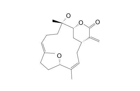 MANAARENOLIDE_H;(1-R,3-R,4-S,11-S,7-E,13-Z)-4,11-DIHYDROXYCEMBRA-7,12-(13),15-(17)-TRIEN-16,3-OLIDE