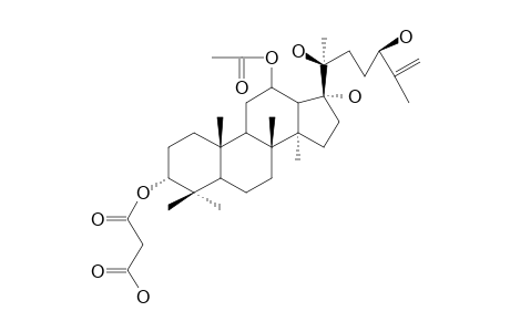 12-O-ACETYL-3-ALPHA,12-BETA,17-ALPHA,20(S),24(R)-PENTAHYDROXY-DAMMAR-25-EN-3-YL_HYDROGEN_PROPANEDIONATE