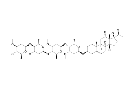 SARCOSTIN_3-O-BETA-OLEANDROPYRANOSYL-(1->4)-BETA-OLEANDROPYRANOSYL-(1->4)-BETA-CYMAROPYRANOSYL-(1->4)-BETA-CYMAROPYRANOSIDE