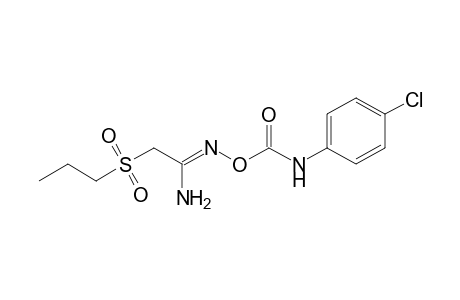 O-[(p-CHLOROPHENYL)CARBAMOYL]-2-(PROPYLSULFONYL)ACETAMIDOXIME