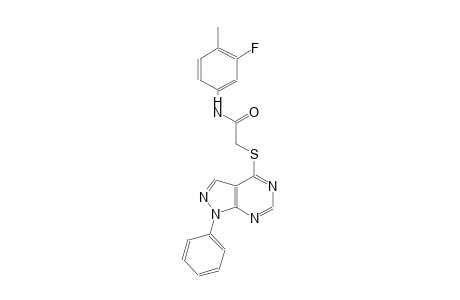 N-(3-fluoro-4-methylphenyl)-2-[(1-phenyl-1H-pyrazolo[3,4-d]pyrimidin-4-yl)sulfanyl]acetamide