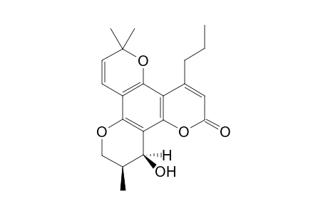 (+-)-11,12-cis-10,11-Dihydro-12-hydroxy-4-propyl-6,6,11-trimethyl-2H,6H,12H-benzo[1,2-b:3,4:b':5,6-b"]tripyran-2-one