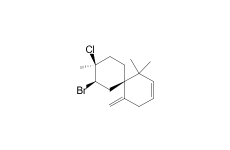 Spiro[5.5]undec-2-ene, 8-bromo-9-chloro-1,1,9-trimethyl-5-methylene-, [6R-(6.alpha.,8.alpha.,9.beta.)]-