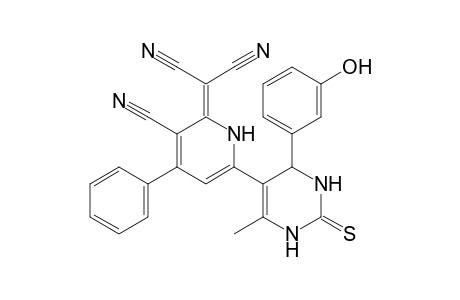 {3-Cyano-6-[4-(3-hydroxyphenyl)-6-methyl-2-thioxo-1,2,3,4-tetrahydropyrimidin-5-yl]-4-phenylpyridin-2(1H)ylidene}malononitrile