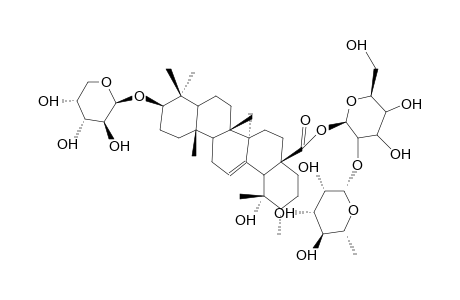 ILEXOSIDE IV ; 3-O-alpha-L-ARABINOPYRANOSYL-POMOLIC ACID 28-O-alpha-L-RHAMNOPYRANOSYL-(1-2)-beta-D-GLUCOPYRANOSIDE