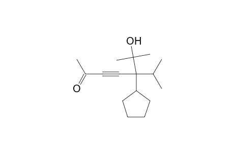 3-Heptyn-2-one, 5-cyclopentyl-6-hydroxy-6-methyl-5-(1-methylethyl)-