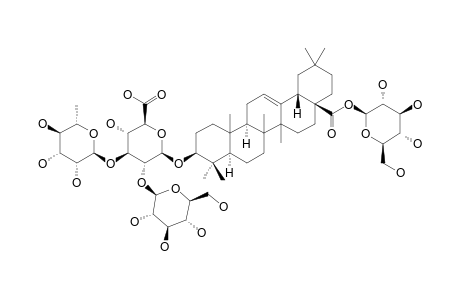 3-O-[ALPHA-L-RHAMNOPYRANOSYL-(1->3)-BETA-D-GLUCOPYRANOSYL-(1->2)-BETA-D-GLUCURONOPYRANOSYL]-28-O-BETA-D-GLUCOPYRANOSYL-OLEANATE