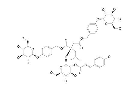 #4;SHANCIGUSIN-H;(2R)-2-BETA-D-GLUCOPYRANOSYL-OXY-(2-CINNAMATEESTER)-2-(2-METHYLPROPYL)-BUTANEDIOIC-ACID-BIS-(4-BETA-D-GLUCOPYRANOSYL-OXY-BENZYL)-ESTER