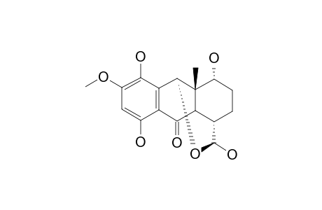 ONCOCALYXONOL;REL-9-ALPHA,11-ALPHA-EPOXY-1,4,8-ALPHA,11-ALPHA-TETRAHYDROXY-2-METHOXY-8A-BETA-METHYL-5,6,7,8,8A,9,10,10A-BETA-OCTAHYDRO-10-ANTHRACEN