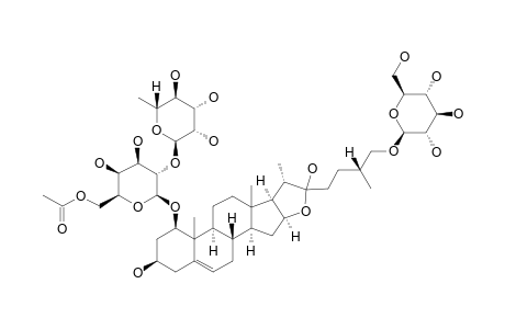 #12;1-O-[ALPHA-L-RHAMNOPYRANOSYL-(1->2)-6-O-ACETYL-BETA-D-GALACTOPYRANOSYL]-1-BETA,3-BETA,22-XI,26-TETRAHYDROXY-(25R)-FUROST-5-ENE-26-O-BETA-D-GLUCOPYRANOSIDE