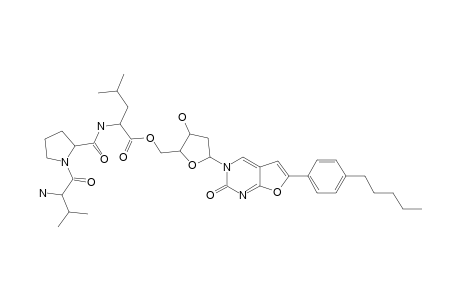 3-[2'-DEOXY-5'-O-(VALYLPROLYLLEUCYL)-BETA-D-RIBOFURANOSYL]-6-(PARA-PENTYLPHENYL)-2,3-DIHYDROFURO-[2.3-D]-PYRIMIDIN-2-ONE