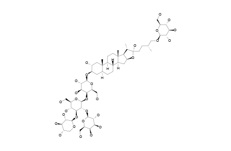 PARVISPINOSIDE_A;#1;(25-R)-26-O-BETA-D-GLUCOPYRANOSYL-5-ALPHA-FUROSTAN-2-ALPHA,3-BETA,22-ALPHA,26-TETRAOL_3-O-{BETA-D-GALACTOPYRANOSYL-(1->2)-O-[BETA-D-XYLOP