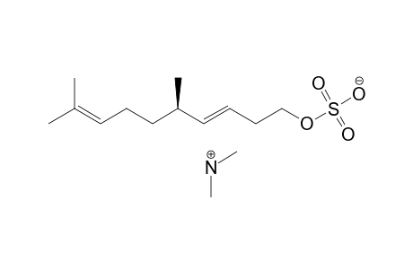 DIMETHYLAMMONIUM-(5-R)-5,9-DIMETHYL-(3-E)-3,8-DECADIENYL-1-SULFATE