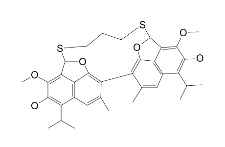 5,5'-DIISOPROPYL-2,2'-DITHIOPROPANE-4,4-DIMETHOXY-7,7'-DIMETHYL-2H,2'H-[8,8']-BI-[NAPHTHO-[1,8-BC]-FURANYL]-3,3'-DIOL